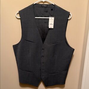 Express Charcoal Men's Suit Vest